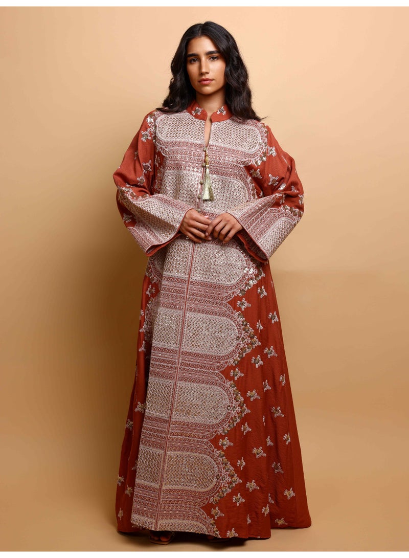 IKKXA Riwaq Jalabiya IK7002 Brown - Image 4